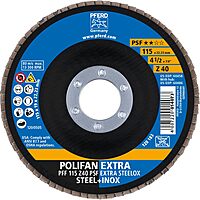 4-1/2" x 7/8" POLIFAN® Flap Disc - Flat PSF-Extra, Zirconia, 40 Grit