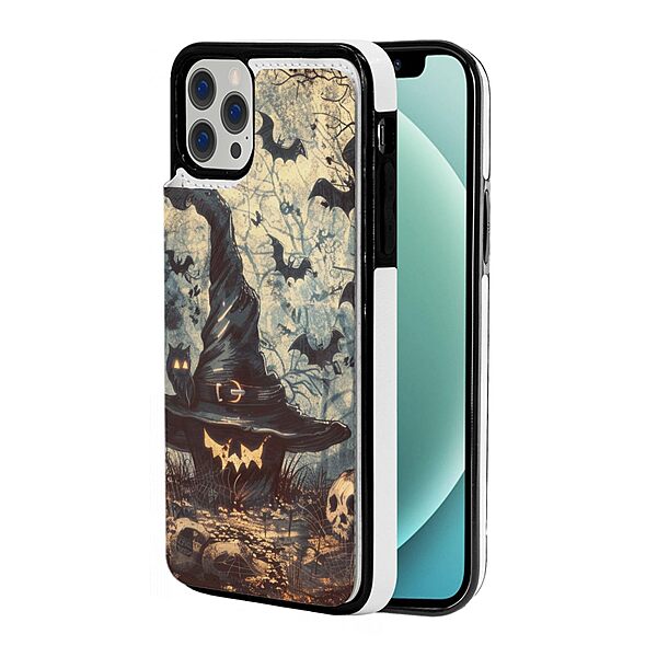 Witch Hat Printed Wallet Case for iPhone 12 Mini- 5.4 Inch with Card Holder