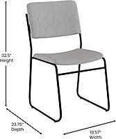 Flash Furniture HERCULES Series 500 lb Capacity High Density Stacking Chair with Sled Base