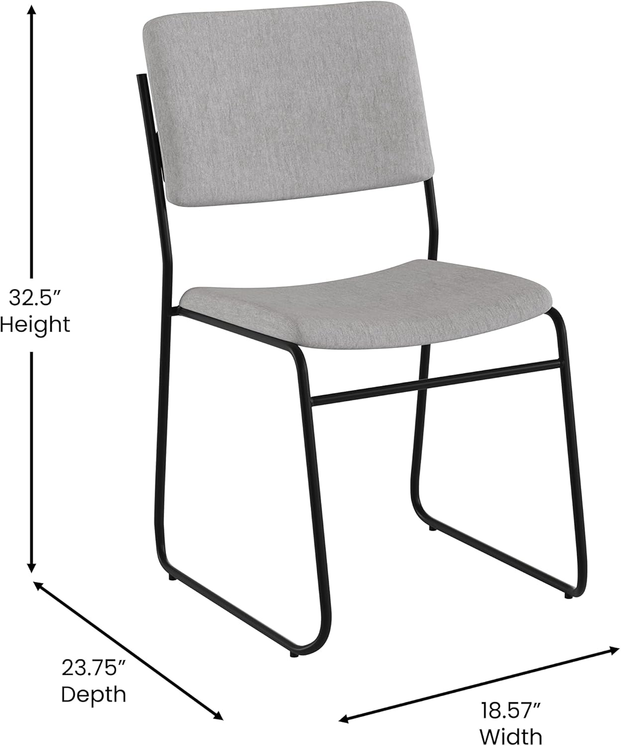 Flash Furniture HERCULES Series 500 lb Capacity High Density Stacking Chair with Sled Base