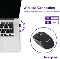 Targus W575 Wireless Optical Mouse, Full Size, Black, AMW575TT