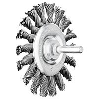 Pferd 82917 Power Stem Mounted Standard Knot Wire Wheel Brush, Round Shank, Carbon Steel Bristles, 3" Diameter