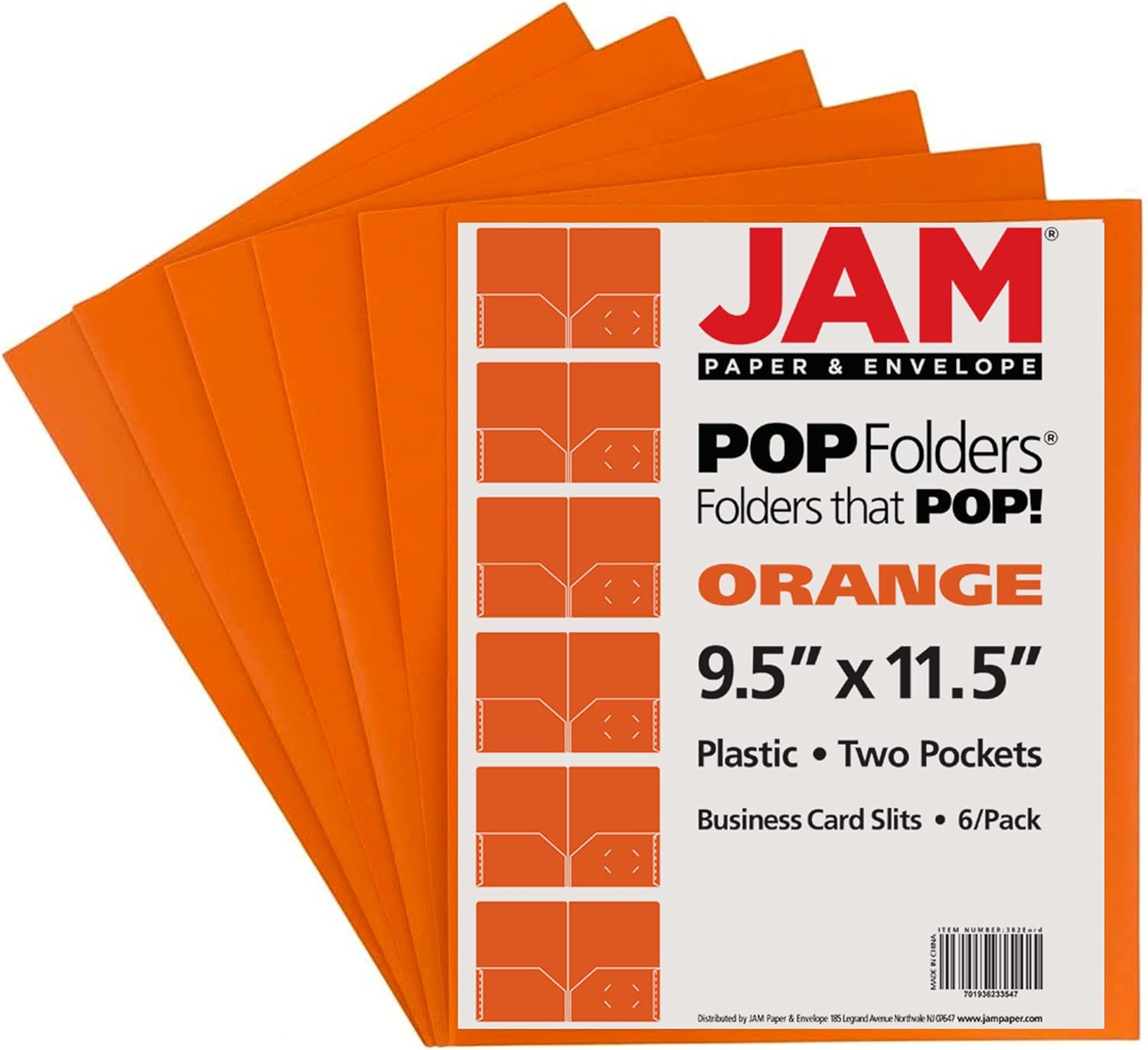JAM Paper Plastic 2-Pocket POP Folders