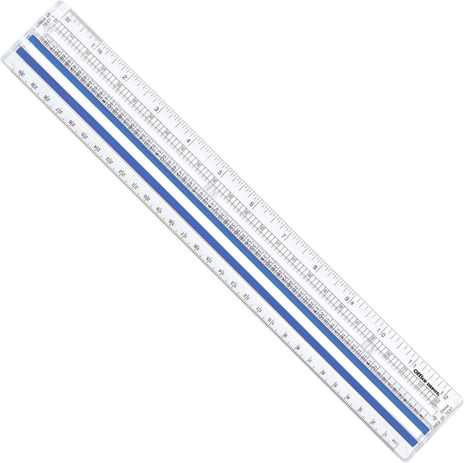 Office Depot Magnifying Ruler, 12in., Clear, NB-20110520