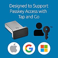 Kensington VeriMark™ Gen2 USB-A Fingerprint Key Reader - Windows Hello & Windows Hello for Business, Tap and Go, Anti-Spoofing (K64704WW) For multiple PC's