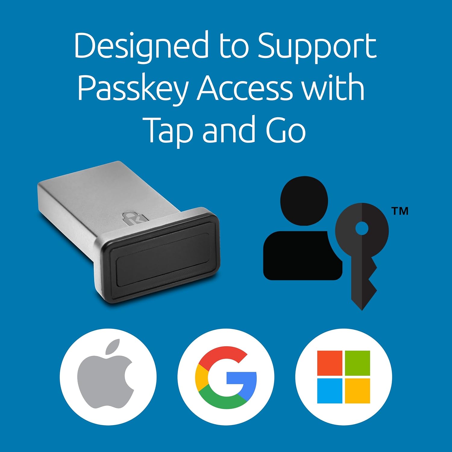 Kensington VeriMark™ Gen2 USB-A Fingerprint Key Reader - Windows Hello & Windows Hello for Business, Tap and Go