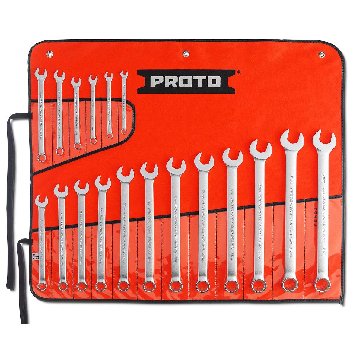 Proto - 18Piece Satin Metric Combination ASD Wrench Set - 12 Pt. (J1200R-MASD)