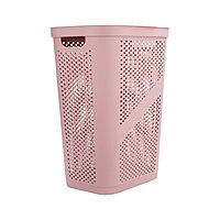Mind Reader Slim Laundry Hamper with Lid, 60L Ventilated Plastic