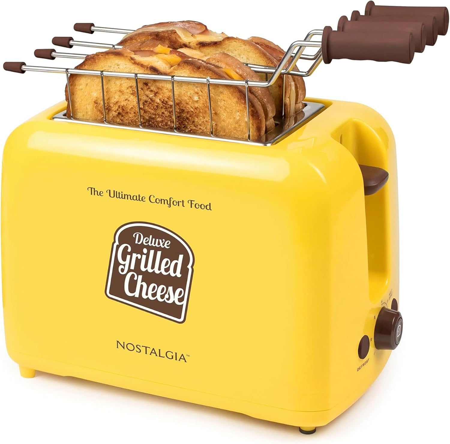 NOSTALGIA Grilled Cheese Sandwich Toaster with Easy-Clean Toasting Baskets and Adjustable Toasting Dial