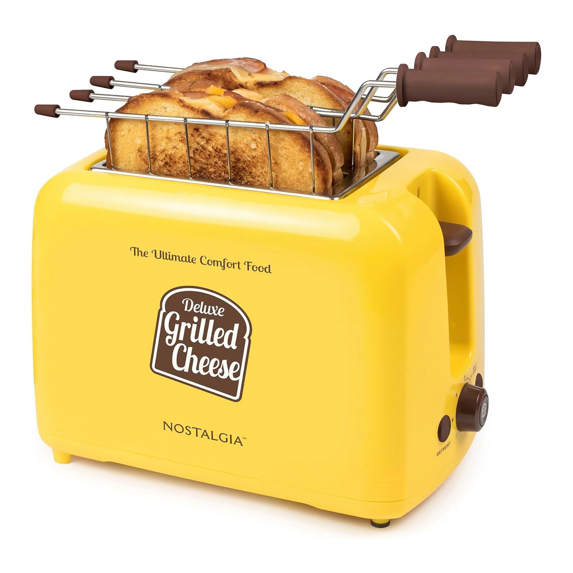 NOSTALGIA Grilled Cheese Sandwich Toaster with Easy-Clean Toasting Baskets and Adjustable Toasting Dial