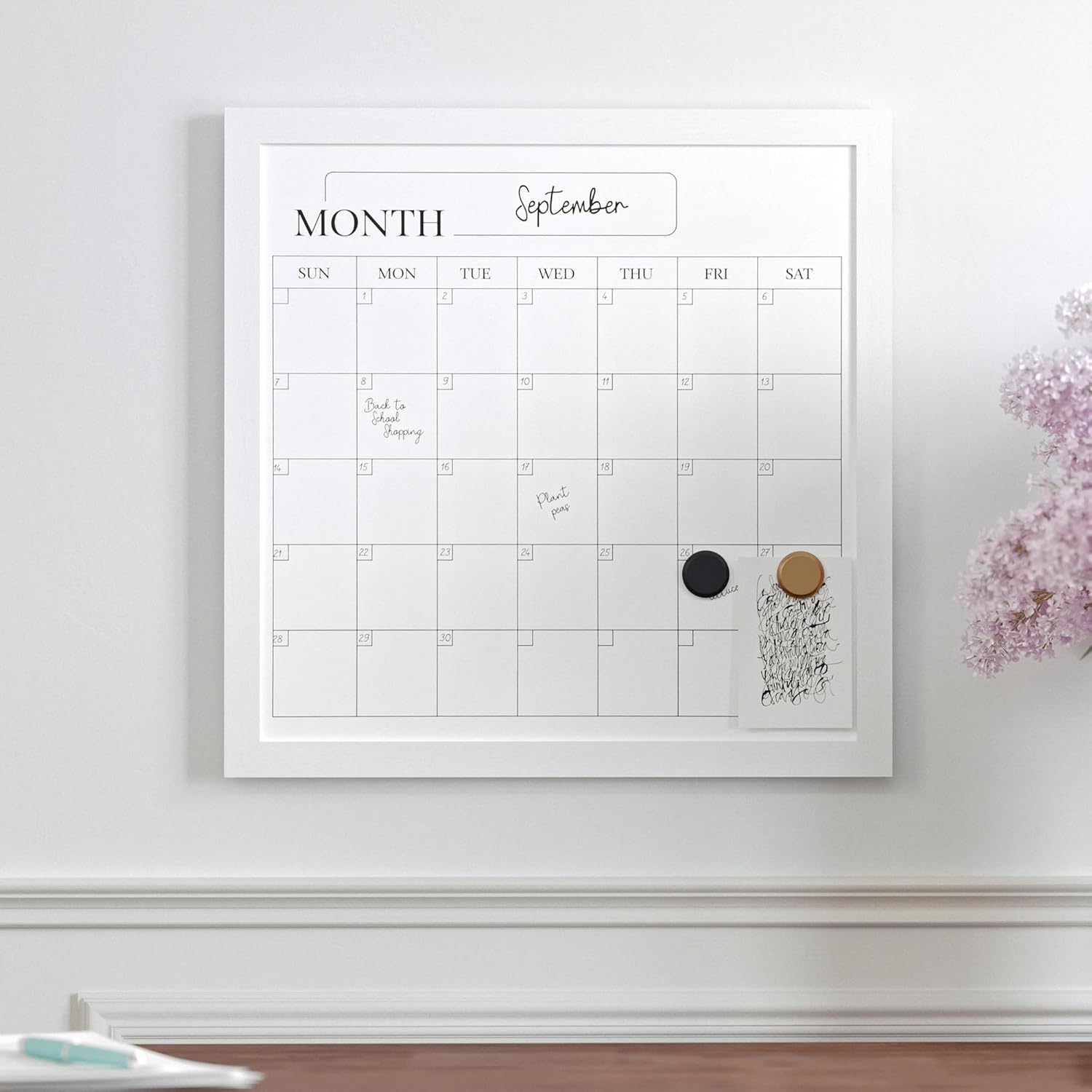 Martha Stewart Everette Magnetic Monthly Calendar Dry-Erase Board