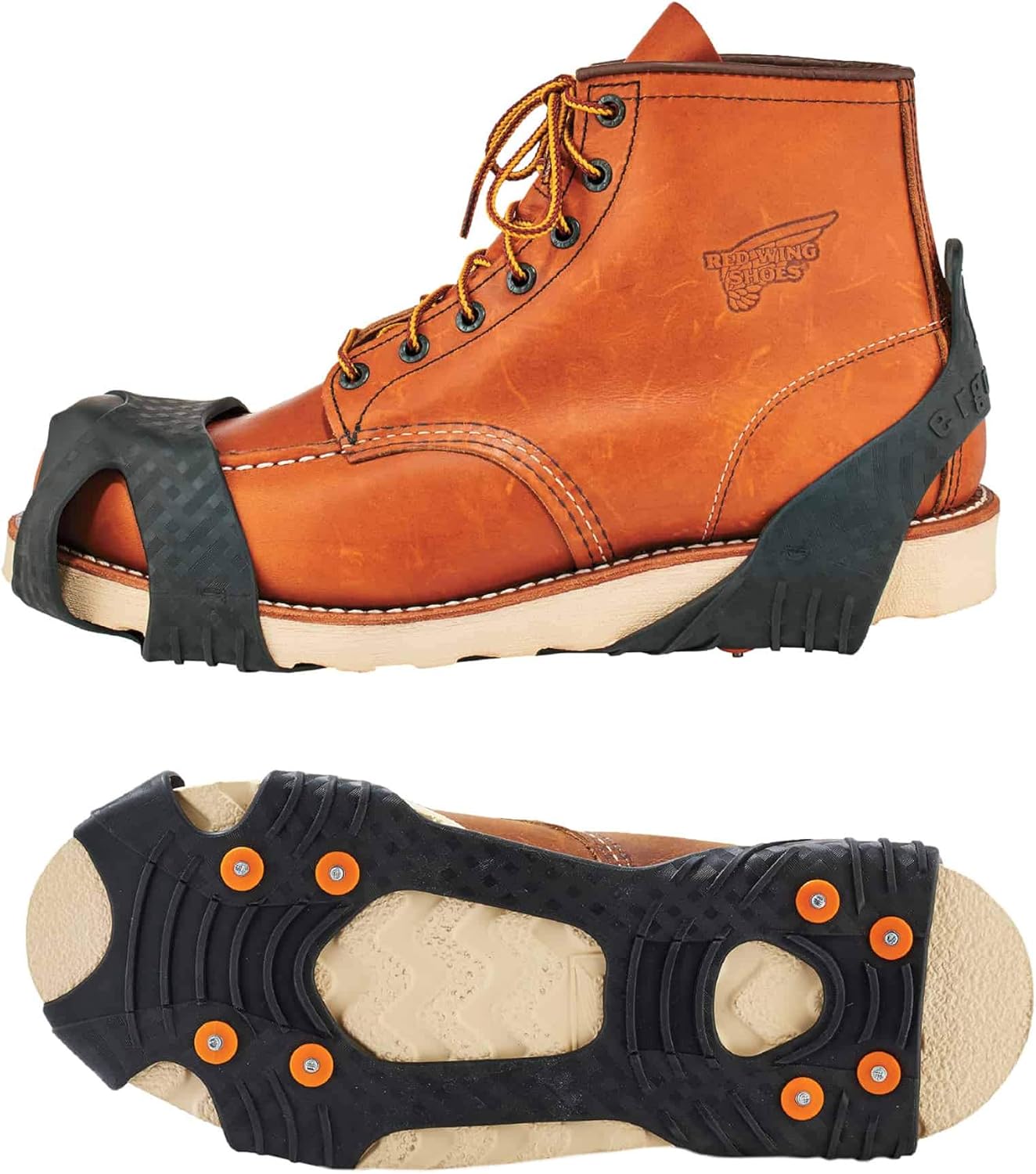 Ergodyne TREX 6300 Slip-On Traction Cleats for Snow and Ice with 8 Carbon Steel Spike Grips