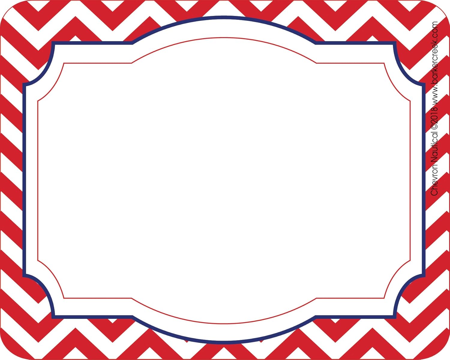 Barker Creek Name Badges & Self-Adhesive Labels, Nautical Chevron, Multi-Design, Multi-Purpose Name Tags, Gift Tags