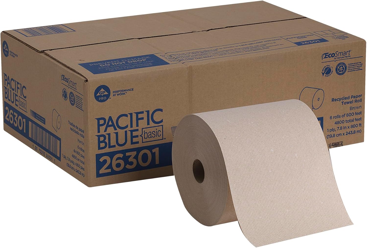 Georgia-Pacific Pacific Blue Basic Recycled Hardwound Paper Towel Rolls by GP PRO (Georgia-Pacific); Brown; 26301