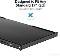 StarTech.com 1U Adjustable Server Rack Mount Shelf - 19" 4-Post