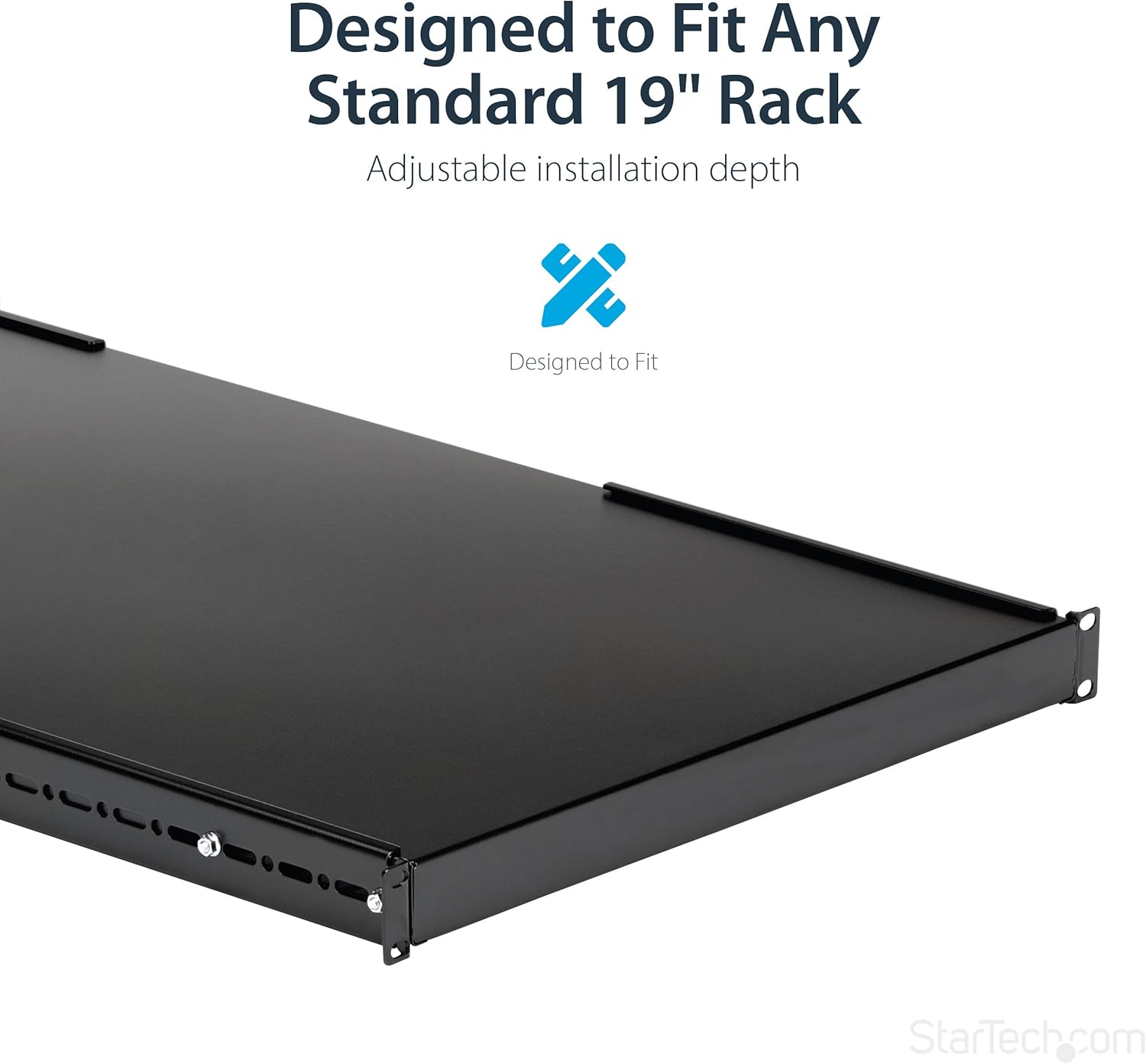 StarTech.com 1U Adjustable Server Rack Mount Shelf - 19" 4-Post