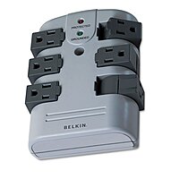 Belkin Pivot Plug Surge Protector, 6 AC Outlets, 1,080 J, Gray
