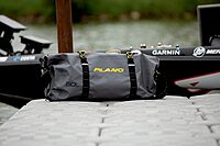 Plano Z-Series Roll-Top Waterproof Duffel with Backpack Straps, Gray with Yellow Accents, 500D PVC Fabric Fishing Dry Bag