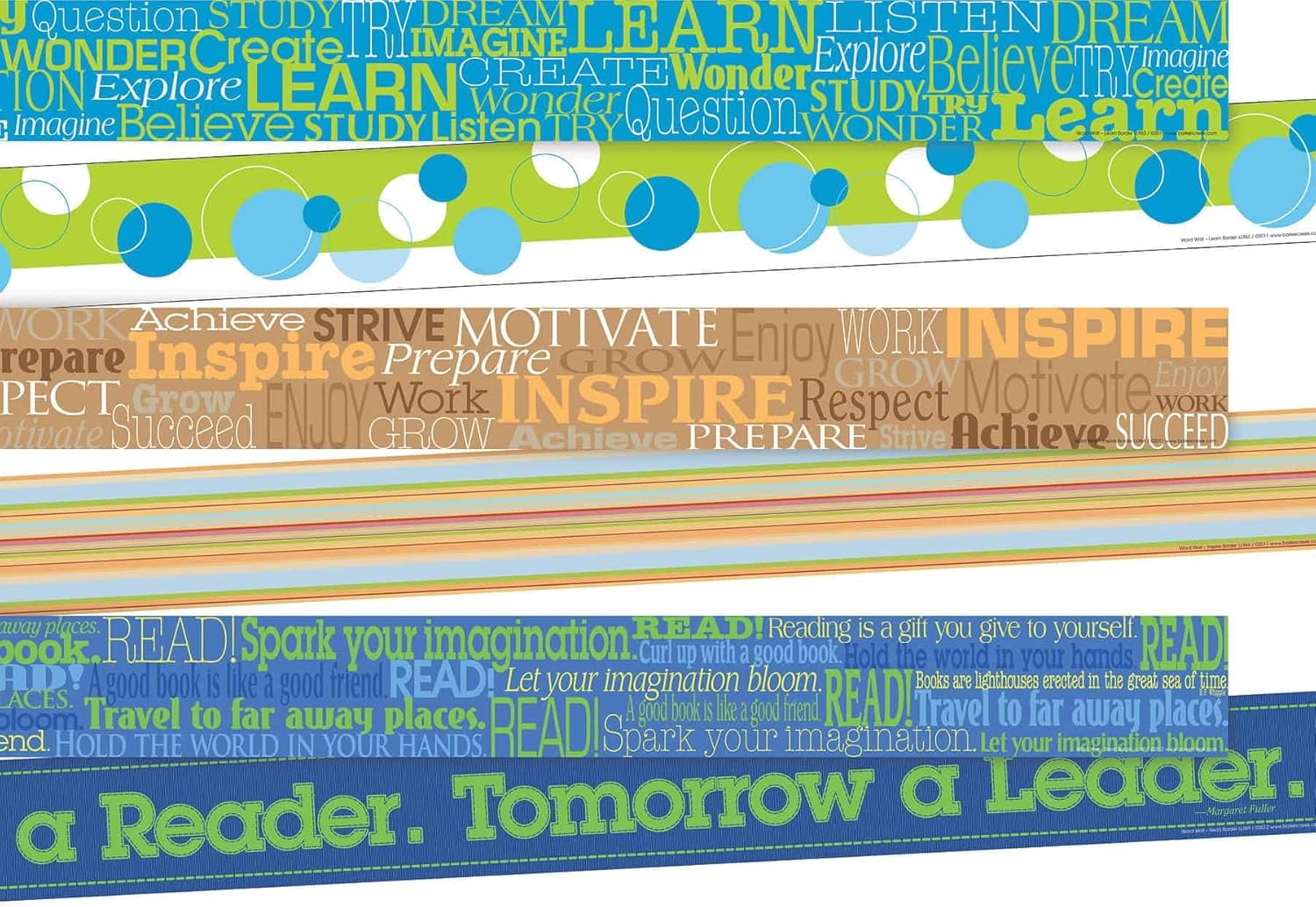 BARKER CREEK Double-Sided Trim Set of 3 Classroom Border Strips