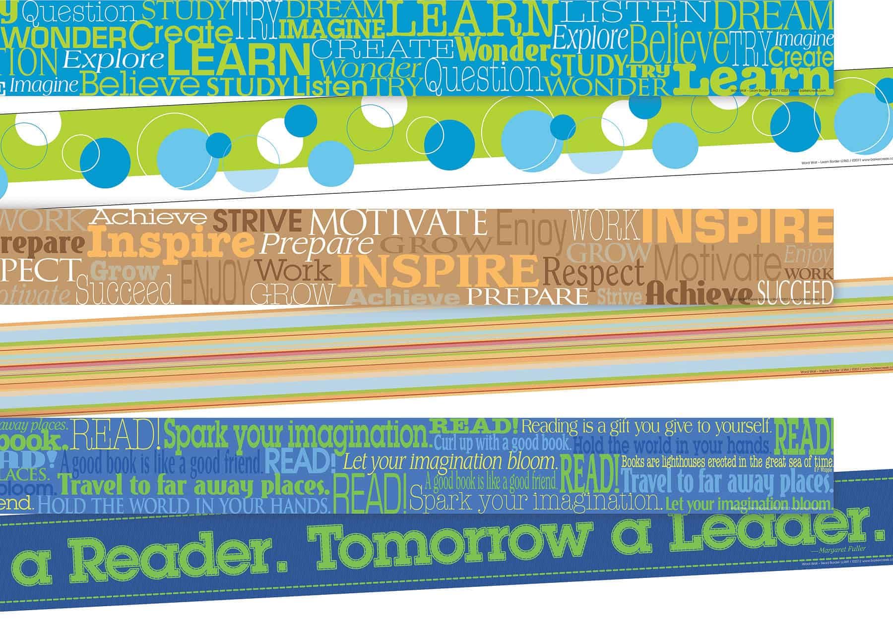 BARKER CREEK Double-Sided Trim Set of 3 Classroom Border Strips