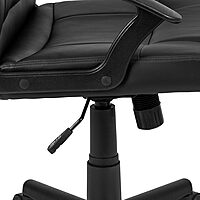 Flash Furniture Coffman Flash Fundamentals Mid-Back LeatherSoft Office and Gaming Chair, Ergonomic Office Chair with Padded LeatherSoft Seat and Arms, Black