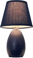 Simple Designs LT2009-BLU Mini Egg Oval Ceramic Table Desk Lamp, Blue Blue 1 Traditional