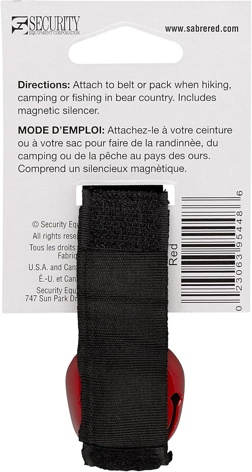 SABRE Frontiersman Bear Bell with Magnetic Silencer and Hook-and-Loop Strap