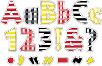 Barker Creek 4" Letter Pop-Outs 2-Pack, Buffalo Plaid & Wide Stripes, Jazz Up Your Bulletin Boards with These Colorful Letters, 510 Upper and Lowercase Letters, Numbers & Punctuation Marks (3649)