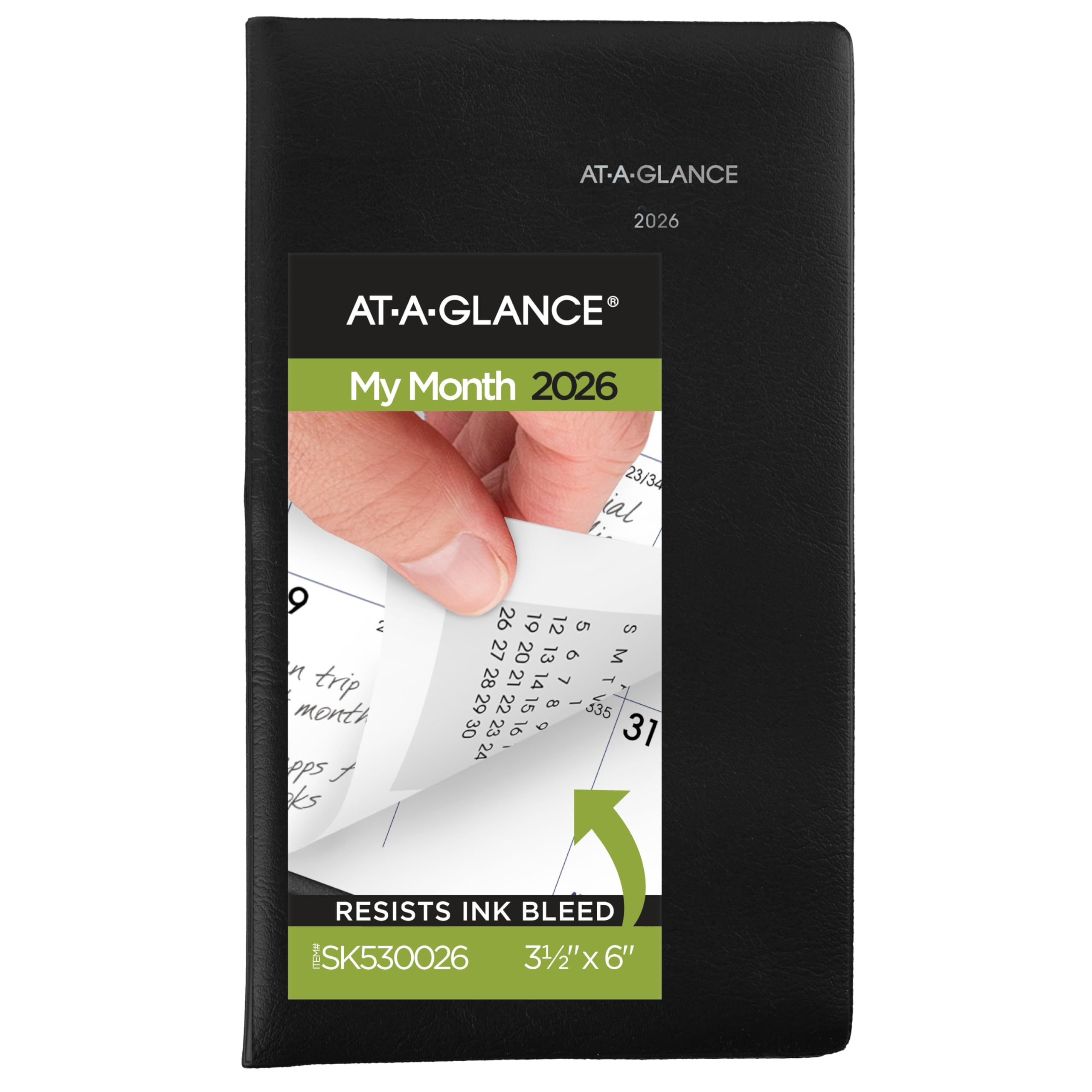 AT-A-GLANCE 2026 Planner, Monthly, 3-1/2" x 6", Pocket Size, DayMinder, Black (SK530026) 2026 New Edition