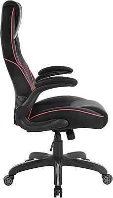 OSP Home Furnishings Xeno Ergonomic Adjustable Faux Leather Gaming Chair with Integrated Headrest and Airflow Cooling Material