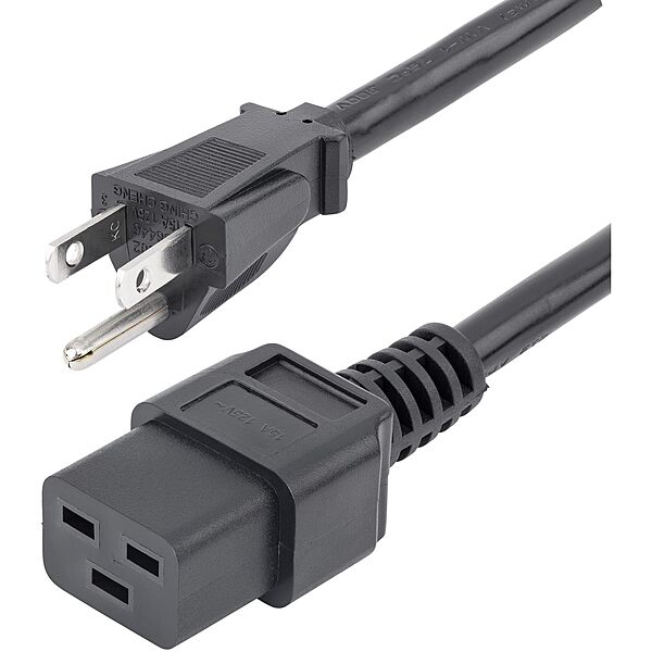 StarTech.com PXT515C19146 6 ft Heavy Duty 14 AWG Computer Power Cord - NEMA 5-15P to C19 - 14 AWG Power Cable - NEMA 5-15P to IEC 320 C19 Power Cord 6 ft 14 AWG