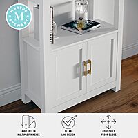 Martha Stewart Hutton Four Tier Shaker Bookcase with Storage Cabinet