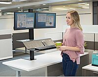 Lotus Ve Sit-Stand Workstation - Dual, 29" X 28.5" X 42.5", Black