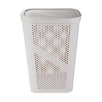 Mind Reader Slim Laundry Hamper with Lid, 60L Ventilated Plastic