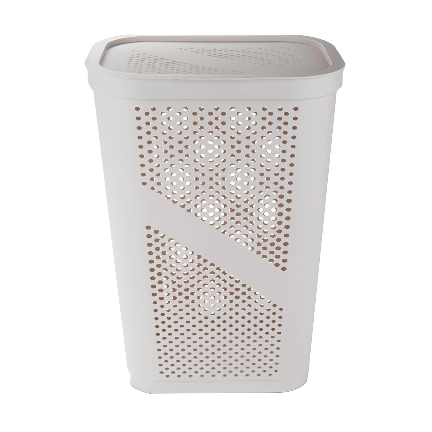Mind Reader Slim Laundry Hamper with Lid, 60L Ventilated Plastic