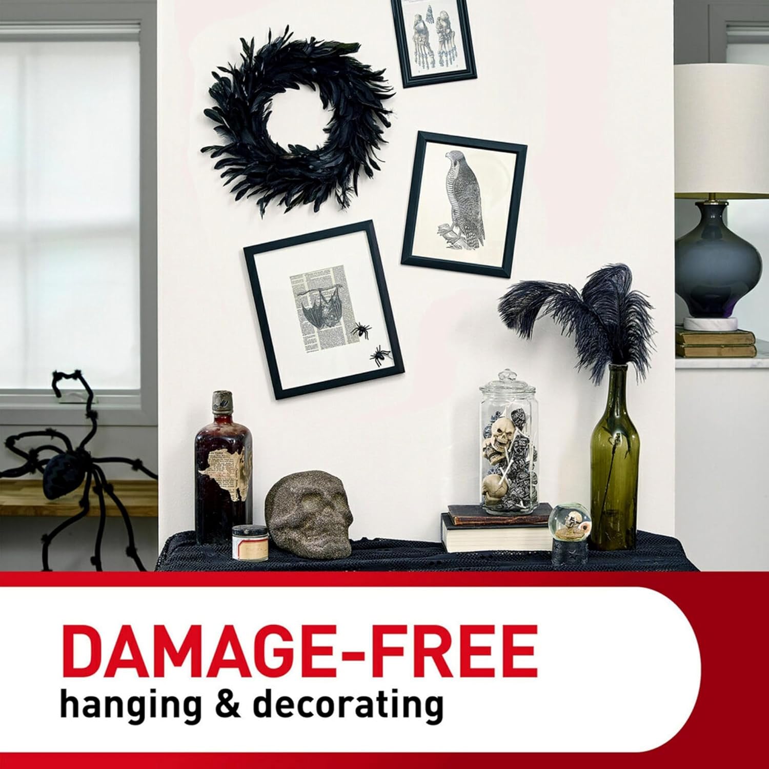 Command Large Picture Hanging Strips, 4 White Adhesive Strip Pairs (8 Strips), Damage Free Hanging Picture Hangers