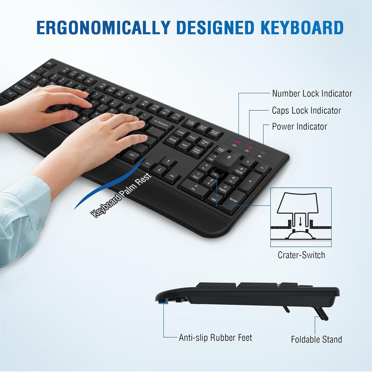 Logitech MK540 Advanced Wireless Keyboard and Mouse Combo, Black