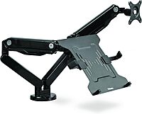 Fellowes 8044101 Adjustable Laptop Stand for Desk with Dual Monitor Arm, 17 Inch Monitor Capacity