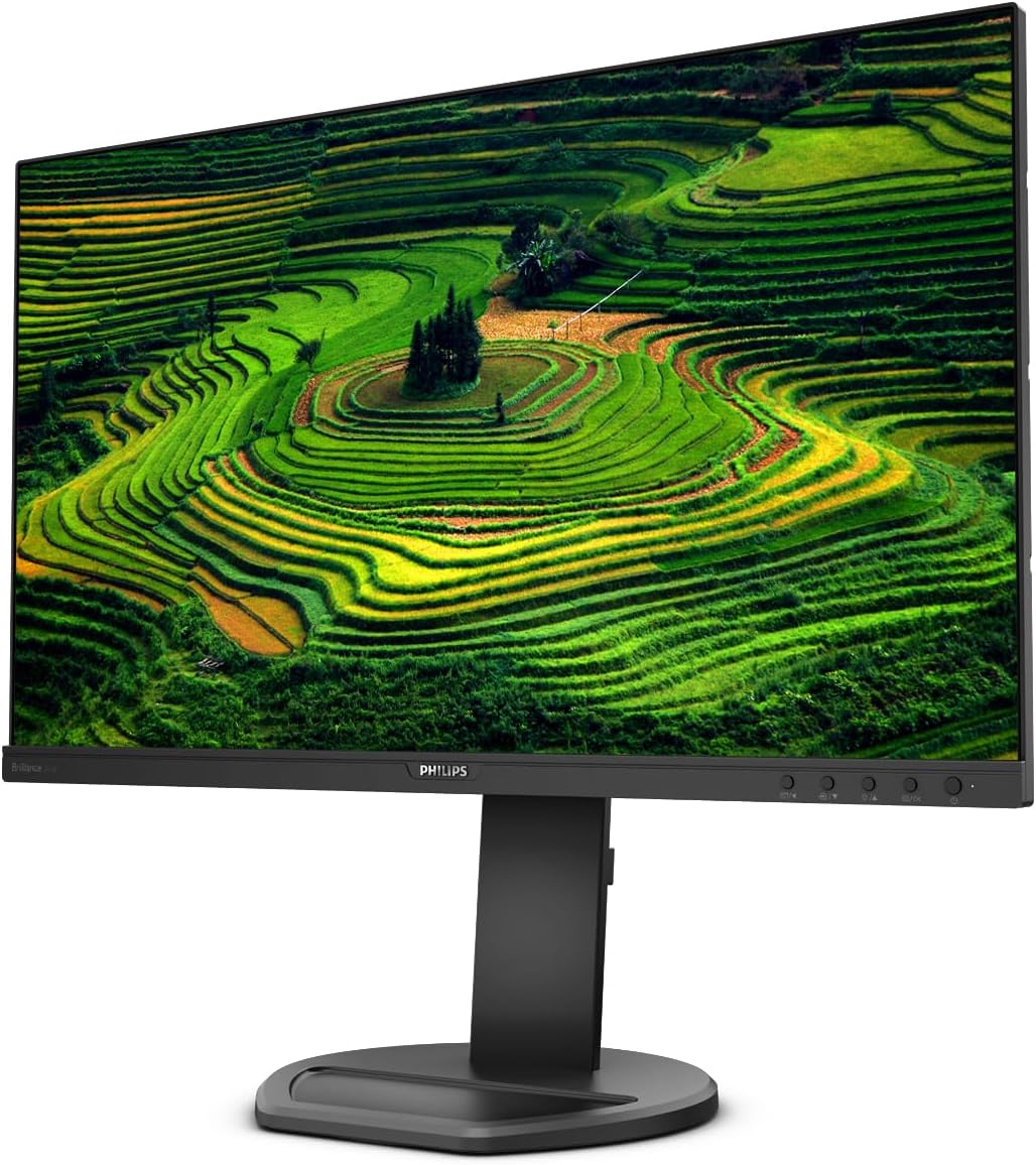 PHILIPS 241B8QJEB/17 24” Monitor, FHD IPS Panel, VGA, DVI, DP, HDMI, USB-Hub, EPEAT, Built-in Speaker, Height Adjustable