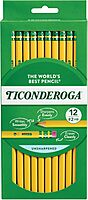 Ticonderoga Wood-Cased Pencils, Unsharpened, 2 HB Soft, Yellow, 12 Count