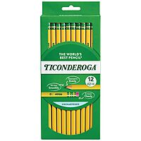 Ticonderoga Wood-Cased Pencils, Unsharpened, 2 HB Soft, Yellow, 12 Count