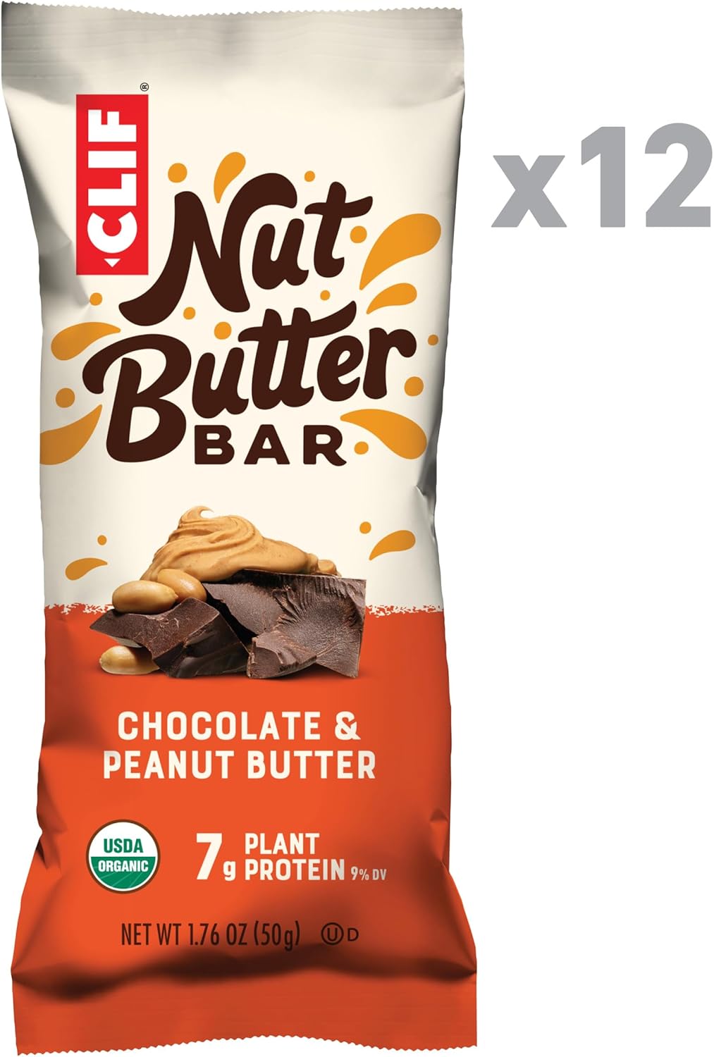 Clif Bar - Nut Butter Bar - Organic Snack Bars - Chocolate Peanut Butter - Organic - Plant Protein
