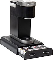Mind Reader Single Serve Pod Organizer, 2 Drawers, 24 Pod Capacity, Keurig Mini Compatible, 9.5"L x 12.25"W x 2.5"H, Black