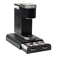 Mind Reader Single Serve Pod Organizer, 2 Drawers, 24 Pod Capacity, Keurig Mini Compatible, 9.5"L x 12.25"W x 2.5"H, Black