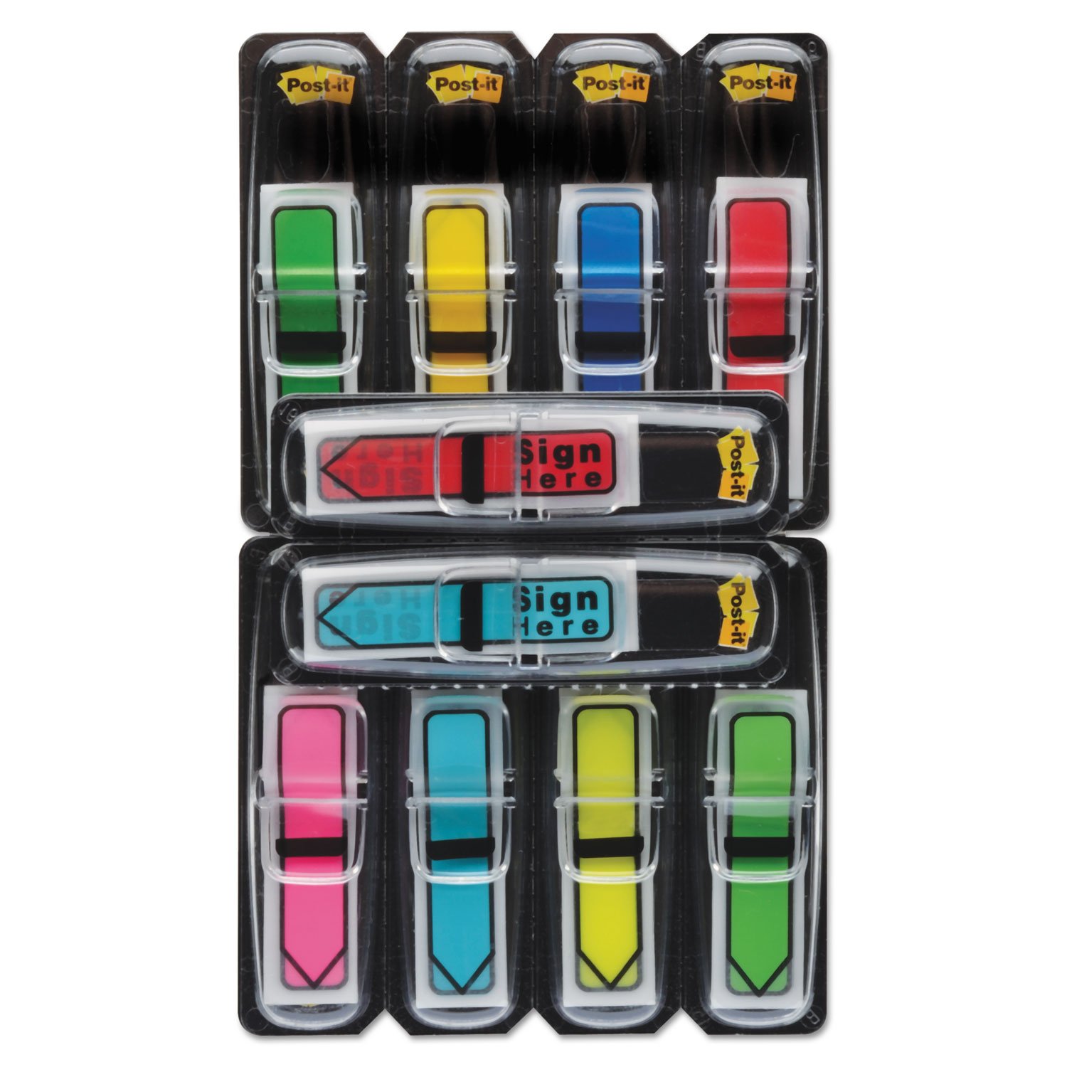 Post-it Flags Arrow 1/2" Page Flags, Eight Assorted Colors, 250/Pack (684VAD2)