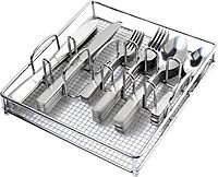 Gibson Home Abbeville 61-Piece Flatware Set with Wire Caddy - Includes Forks, Knives