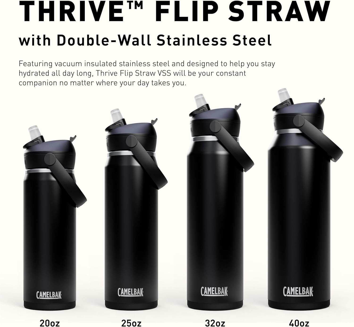CAMELBAK Thrive Flip Straw Insulated Stainless Steel Water Bottle