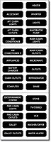 Blue Sea Systems Label Kit, AC Panel, 30 Basic Labels