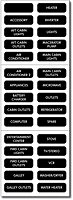 Blue Sea Systems Label Kit, AC Panel, 30 Basic Labels