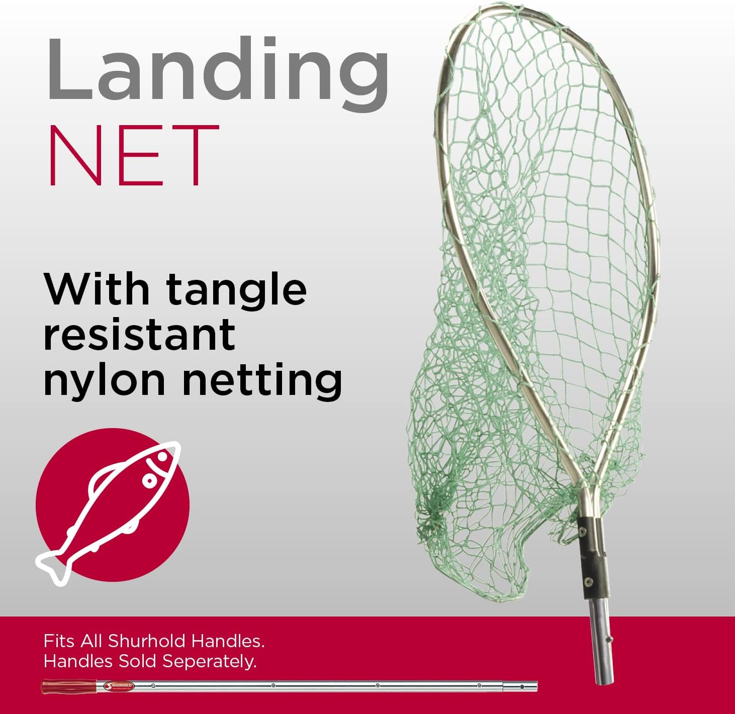 Shurhold 1820 17" x 20" x 30" Pear Shape Landing Net Red